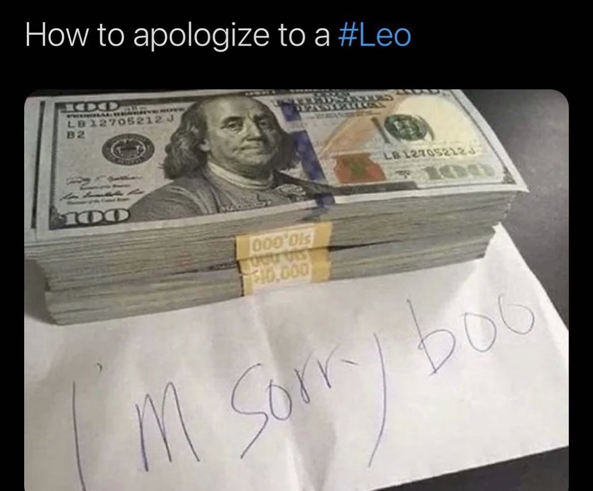 Leo_Tweets's tweet photo. #Leo will accept this apology 😂👏🏼 https://t.co/YvS9UwUfgo