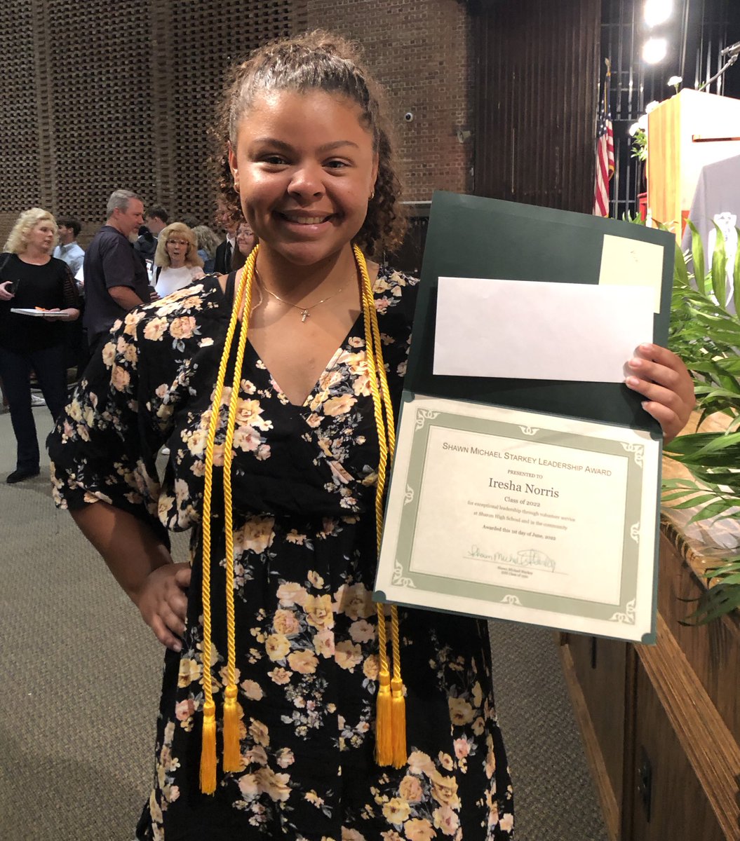 ShawnStarkey's tweet photo. Congratulations to Sharon High School senior @IreshaNorris, winner of the 2022 Shawn Michael Starkey Leadership Award, which was presented tonight. https://t.co/FWcjyhBWYk