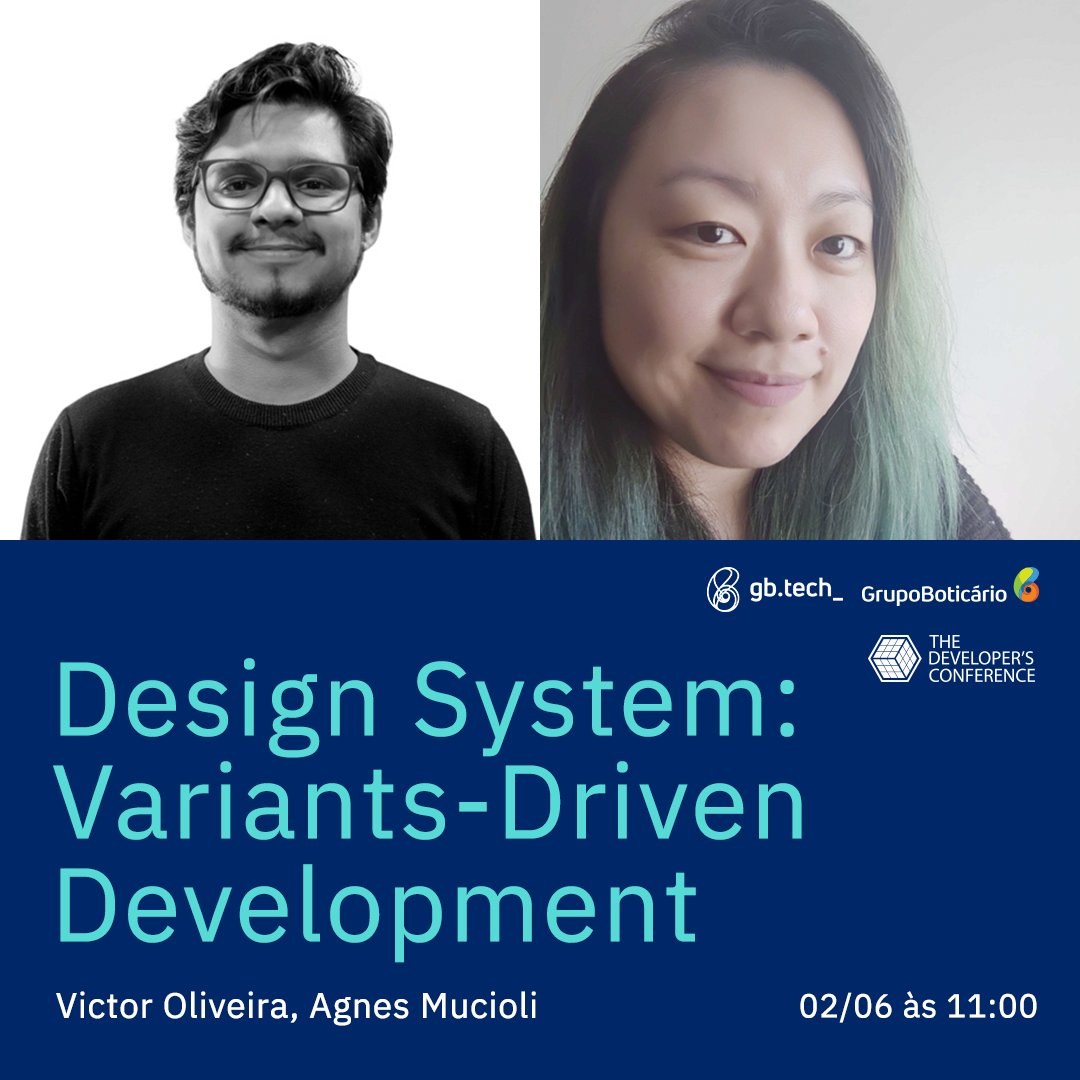oeduardoal's tweet photo. Estamos construindo o melhor e maior ecossistema de beleza do mundo, e tecnologia é estratégia central nesse objetivo.
.
Eu e a Agnes Mucioli Vamos falar sobre #DesignSystem, e a abordagem na construção de componentes orientado a "variants" ✨
#stitches #radix #figma #gbtech https://t.co/z3Z80d9IiU