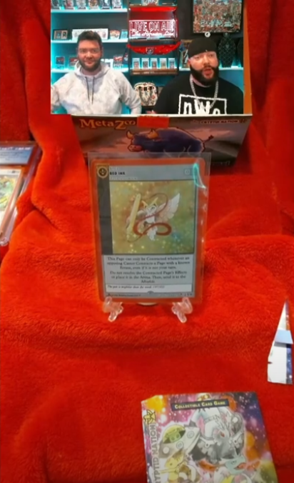 Daibuster2181's tweet photo. Pulled a Red Ink today and still can't believe it! Just $67 on Whatnot!!! Huge thanks to @RefractorLine for the magic hands! Please follow their socials they deserve it.
#metazoo #tcg #bigpulls #whatnot https://t.co/evFsYp7Li5