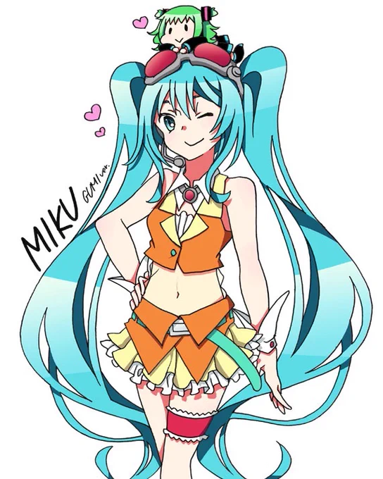 初音ミクでGUMI/イラスト 