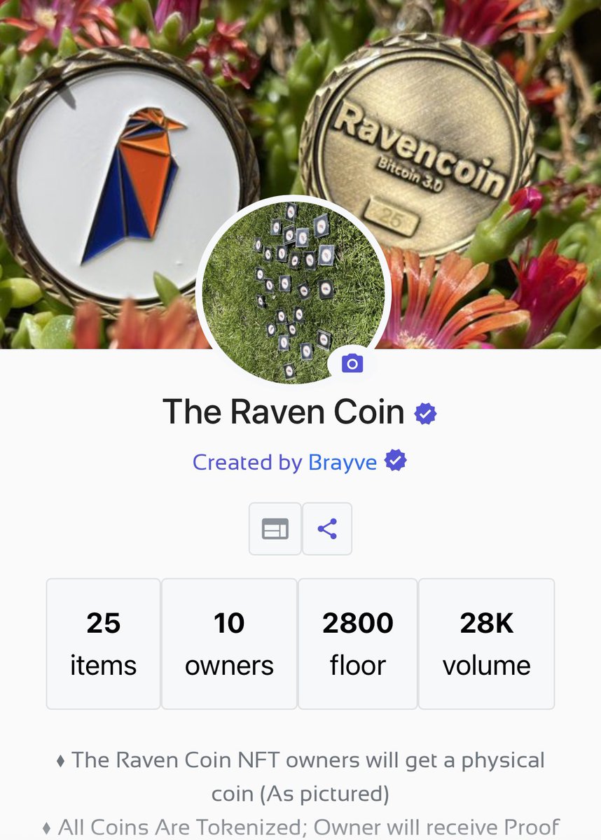 TheRavenCoin8's tweet photo. Thank you to all 10 owners! ๐ซถ๐ผ
Get your coin before theyโre all gone!
https://t.co/8feqDkxa6T
#TheRavenCoin #Ravencoin #PhysicalCoin https://t.co/Z7eyNobQoe