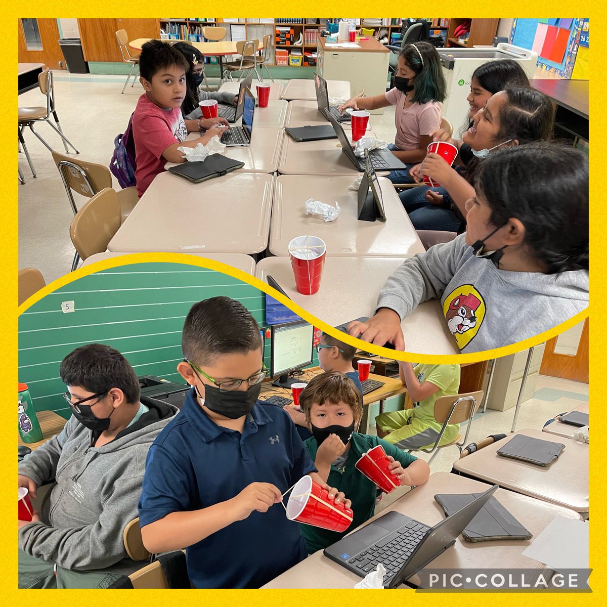 laurel_melisa's tweet photo. Our unicorns started off our STEAM Innovation Academy @ligardelisd with a science experiment using cup guitars. @Lisd811News https://t.co/2OpTrdza0w