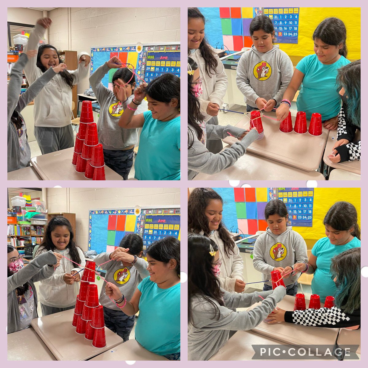 laurel_melisa's tweet photo. Our unicorns experienced a few failures, but ultimately succeeded with the cup stacking challenge in our STEAM Innovation Academy. They never gave up and had so much fun through it all! @ligardelisd @Lisd811News https://t.co/32DFqqyRQC
