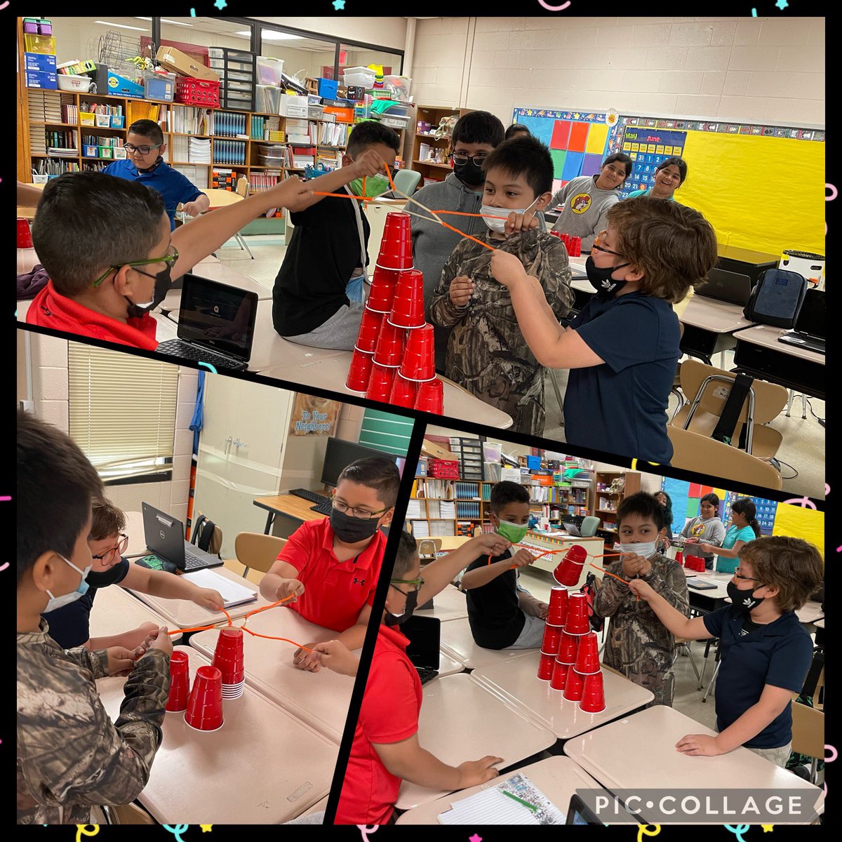 laurel_melisa's tweet photo. Our unicorns experienced a few failures, but ultimately succeeded with the cup stacking challenge in our STEAM Innovation Academy. They never gave up and had so much fun through it all! @ligardelisd @Lisd811News https://t.co/32DFqqyRQC