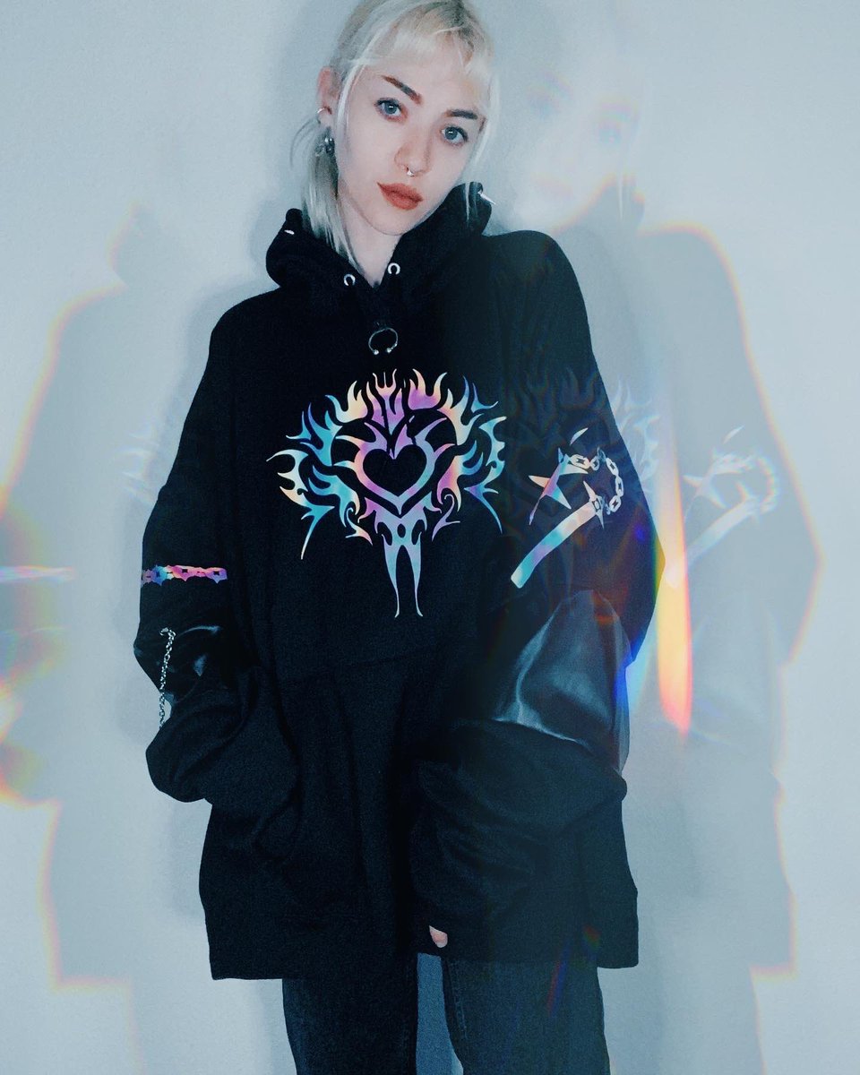 MoonGoddessMkt's tweet photo. Two more OOAK XXL hoodies hit the shop today! ⛓♥️ https://t.co/5FiMjg84Eb