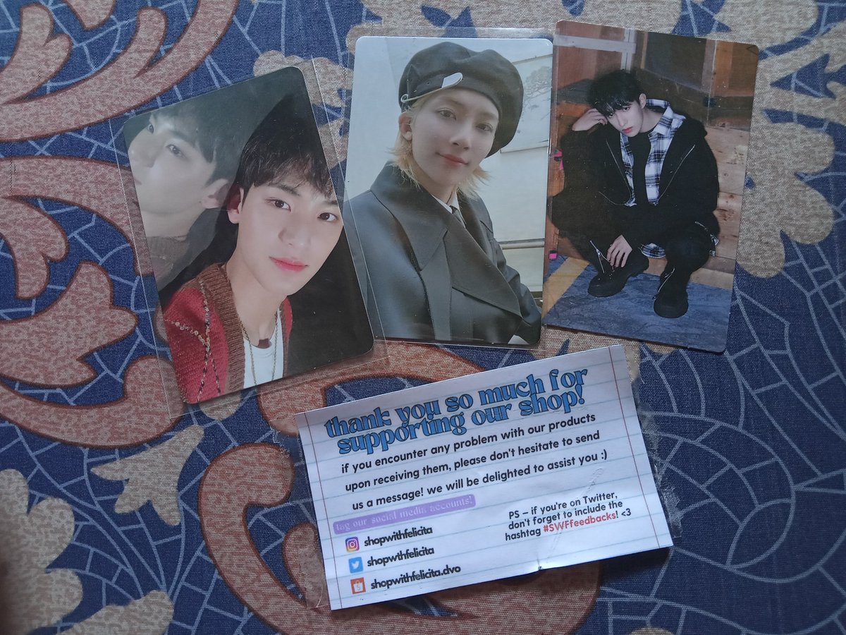 4heejayhoonki's tweet photo. ʕ•́ᴥ•̀ʔっ #budolwithchanny #SWFfeedbacks
i won the jeonghan beret from giveaway thanks to @FantitaDVO and @shopwthfelicita! i also bought mingyu (aug2021 ko pa to hinahanap😭) thank u so much po talaga🥹 see u again soon sa next anniversary ng svt! <3 https://t.co/w3nk7vKpwC