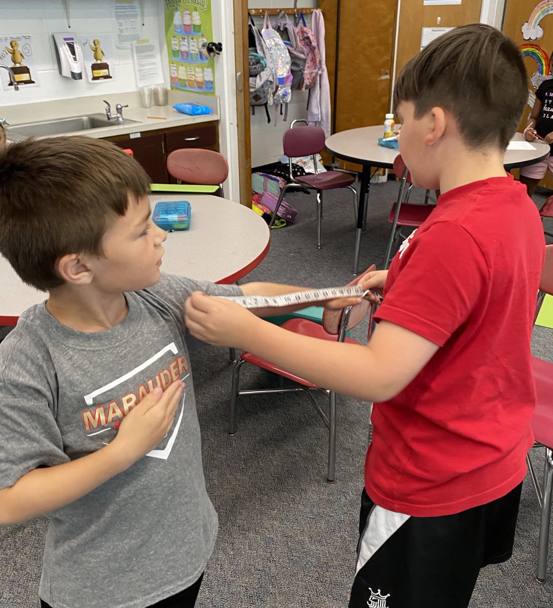 Hopp2nd's tweet photo. M is for ‘Me’ Day and students created a Google Drawing about themselves and used their Measuring skills to find out how big they are! @MOSandshore @Jen1Curry @kristymc24 https://t.co/5o3V04fnOO