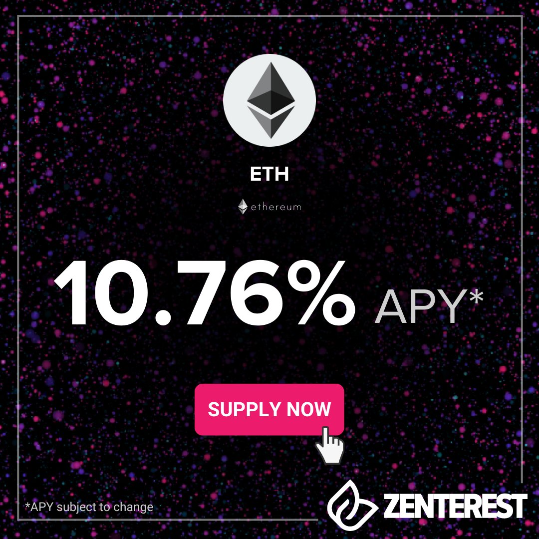 MANTRA_Chain's tweet photo. ๐ Supply $ETH on #ZENTEREST
๐ Earn a whopping 10.76% est. APY* ๐คฏ
๐ Enjoy the rewards ๐ช
โก๏ธ SUPPLY NOW AT https://t.co/Vw5LAeKuyV
*APY subject to change
#MANTRADAO @ethereum #PassiveIncome #crypto #DeFi #blockchain https://t.co/xONduZJLhG