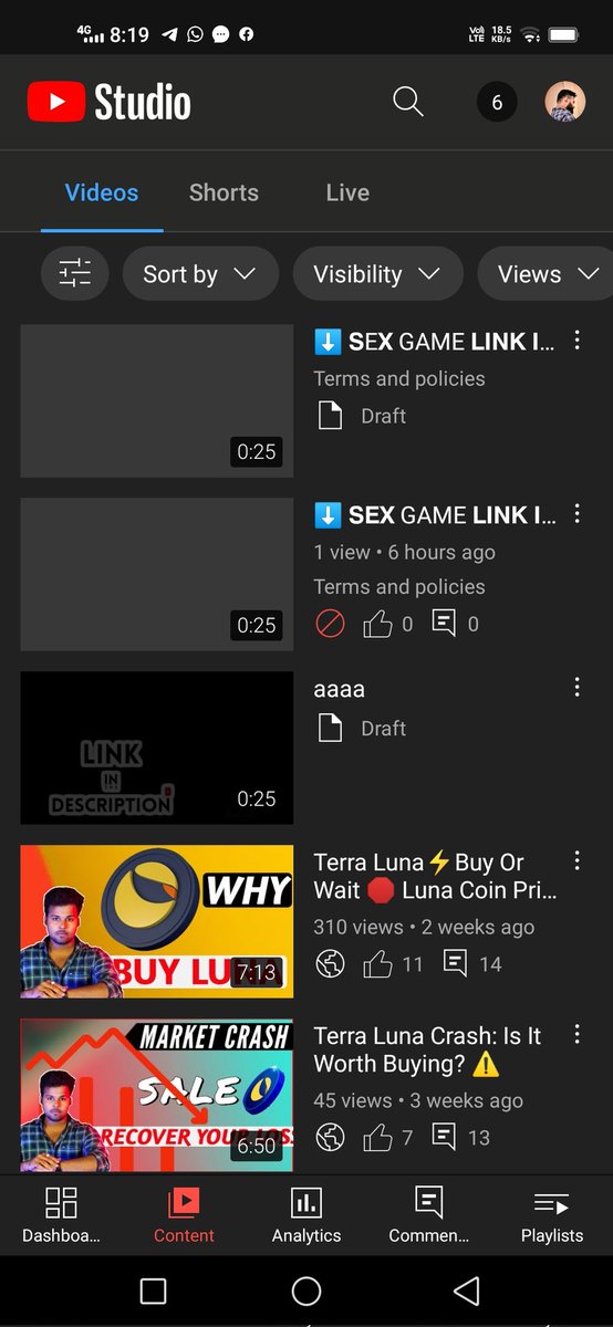 BsmartTechnical's tweet photo. Hlw @YouTubeIndia today Morning I see This On My Account
please Help . I didn't Upload This Type Of content ( Last 3 Videos )
Please Help Me @YouTube @YouTubeCreators https://t.co/RtHXTrA0AH