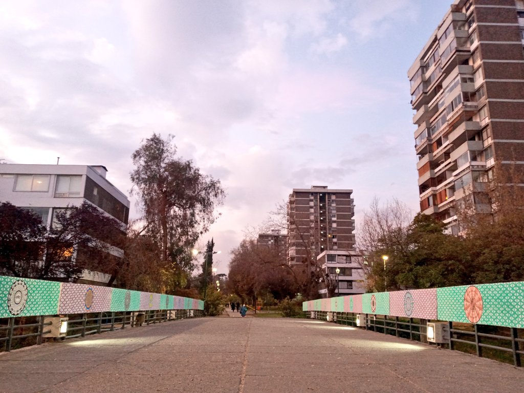 arriagadaPAD's tweet photo. Hoy tuve el privilegio de caminar por el sendero central de la Villa Frei. Que bueno que repararon la iluminación y que el puente peatonal de Duble Almeyda se mantiene bonito. @PuentesVF @nunoando @PatrimonioNunoa @bicivilizate @ReconquistaONG https://t.co/nXyFda0Nvu