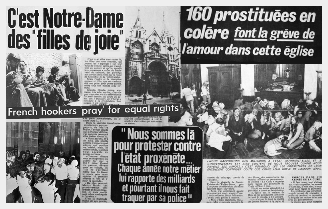 Sending love & power to sex workers around the world on #InternationalWhoresDay ✊🏿✊🏽✊🏼 2 June marks the day in 1975 when 150+ sex workers occupied the Church of St. Nizier in Lyon, France. A banner was hung over the church façade 'Our children don't want their mothers in prison'