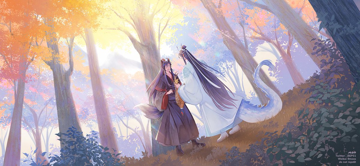 「Courting the foxxian 🦊🐉 #魔道祖师 」|mooのイラスト