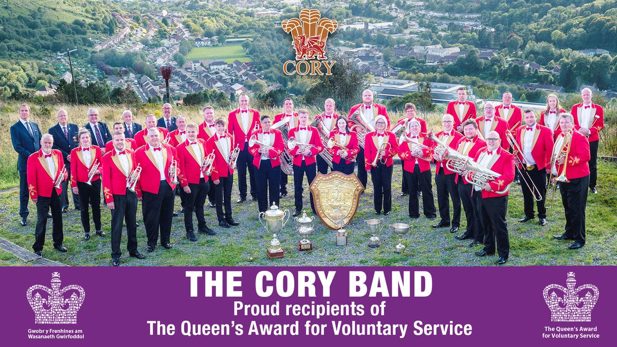 🎖️CORY BAND RECEIVES ROYAL HONOUR
 🫅
We are thrilled to announce that we're been awarded The Queen’s Award for Voluntary Service. This is the highest award a voluntary group can receive in the UK, is equivalent to an MBE and awarded for life. 

#QAVS2022 @QueensAwardVS