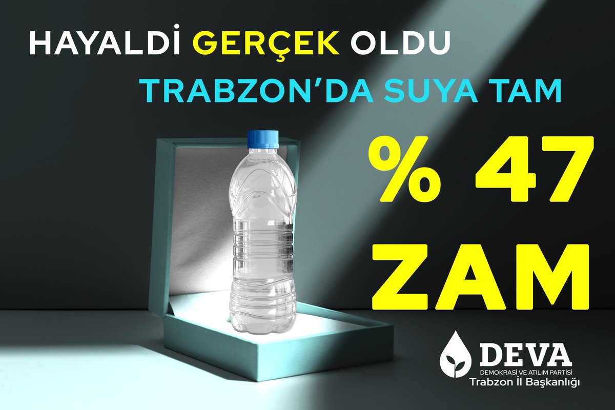 Eyvah yine #YeniMüjde dendi. Aklıma inşallah "su bulmamışlardır" gelmişti ki dün suya yapılan %47 ZAM mı hatırladım içim rahatladı