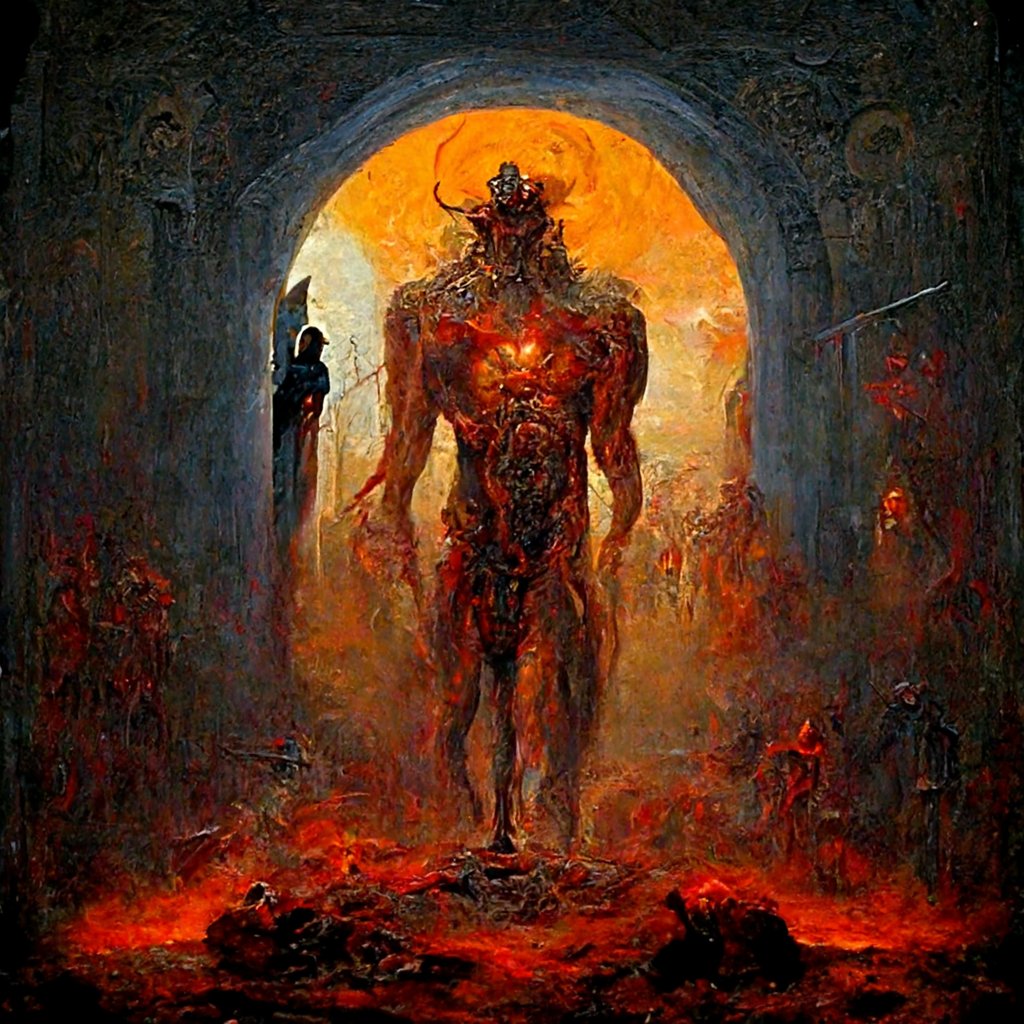 Nebula2AI's tweet photo. Guardians of Hell
#aiart #aiartcommunity  #generativeart #discodiffusion #art #digitalart #clipguideddiffusion #aiartist #aiartists #nft #NFTartist https://t.co/eLnJ11GtbQ
