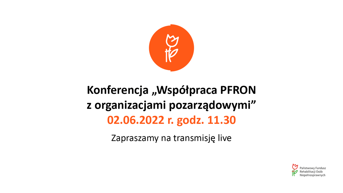 funduszpfron's tweet photo. 📢 Od godz. 11.30 zapraszamy na transmisję live z konferencji "Współpraca PFRON z organizacjami pozarządowymi", inaugurującej utworzenie #ForumDialogu. https://t.co/UCYmfOwiWR