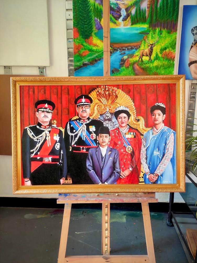 額縁 Late King Birendra Painting A2:No Frame 額縁 Late King Birendra Painting A2:No Frame Late King Birendra