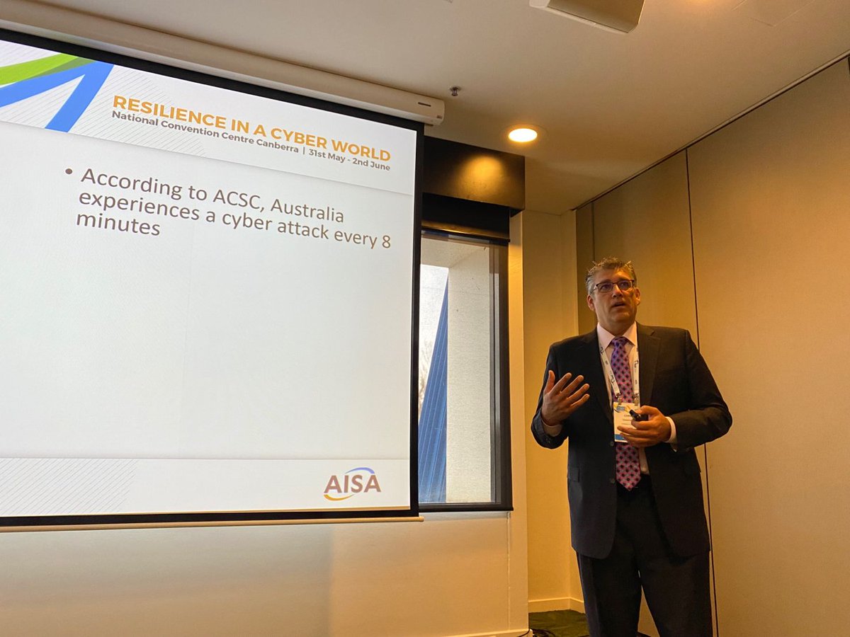 RanimAtour's tweet photo. Chris Usserman presenting at Australian Information Security Association (AISA) about the methodologies for ever-evolving cyber security.

Thanks for everyone who attended the session!

#informationsecurity #cybersecurity #zerotrustsecurity #zerotrust https://t.co/RsEBczbxJh