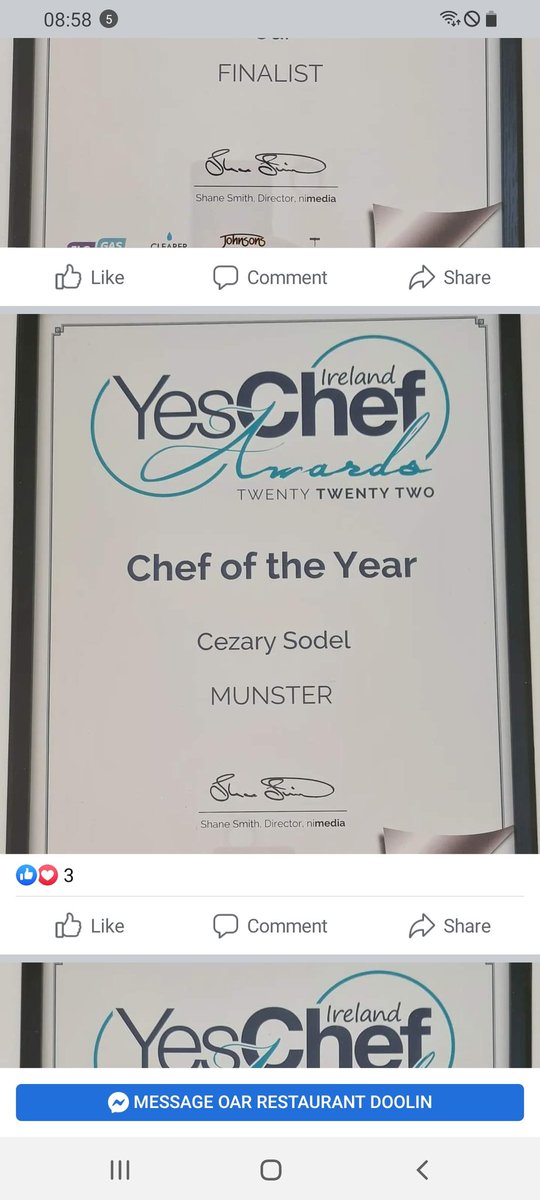 Congratulations Cezary Sodel <a href="/DoolinOar/">OAR RESTAURANT DOOLIN</a> Incredible achievement!