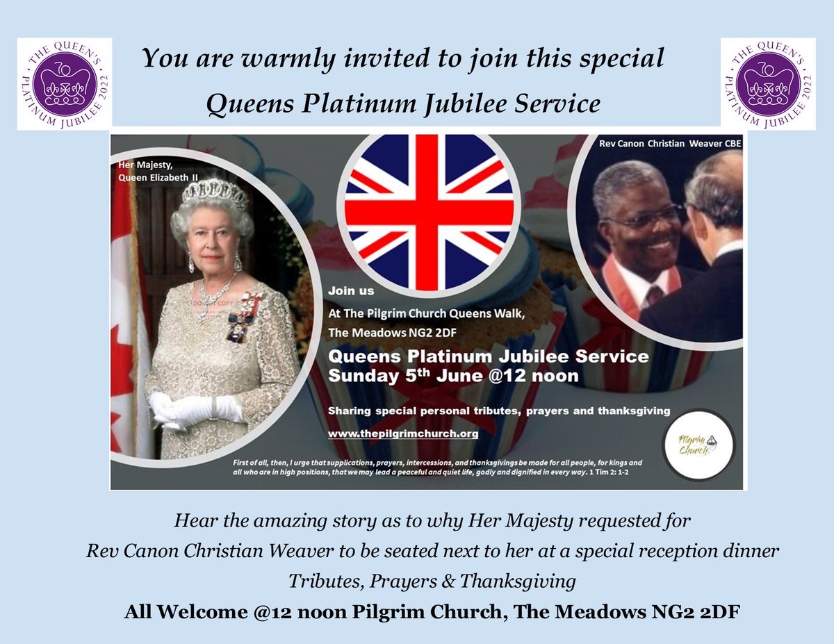 Really looking forward to this service ⁦@Pilgrimnottsuk2⁩ on Sunday hearing about this encounter with the Queen & Rev Christian Weaver…..⁦@BBCNottingham⁩ ⁦@FrancesFinnShow⁩ ⁦@itvnews⁩ ⁦@NottmCommunity⁩ ⁦@MyNottingham⁩ ⁦@CllrDavidMellen⁩