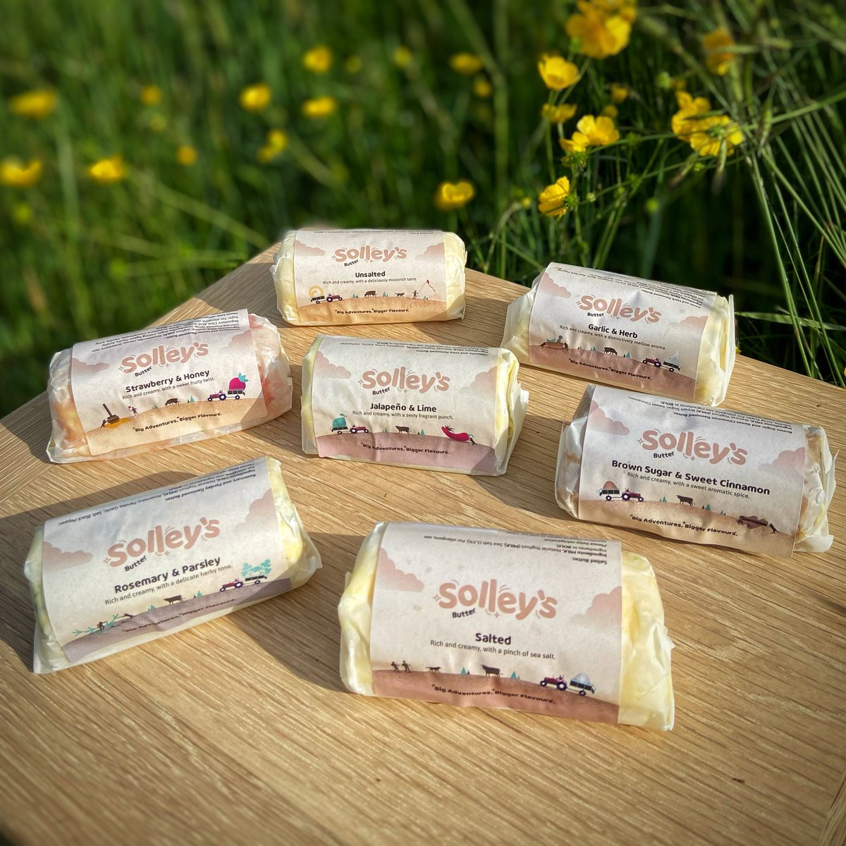 NEW - SOLLEY’S BUTTER 🧈

We are delighted to announce the launch of the newest addition to our range, Solley’s Butter.

Produced specially for us here in Kent, the range includes Salted &amp; Unsalted Butter alongside both sweet and savoury flavoured butters.