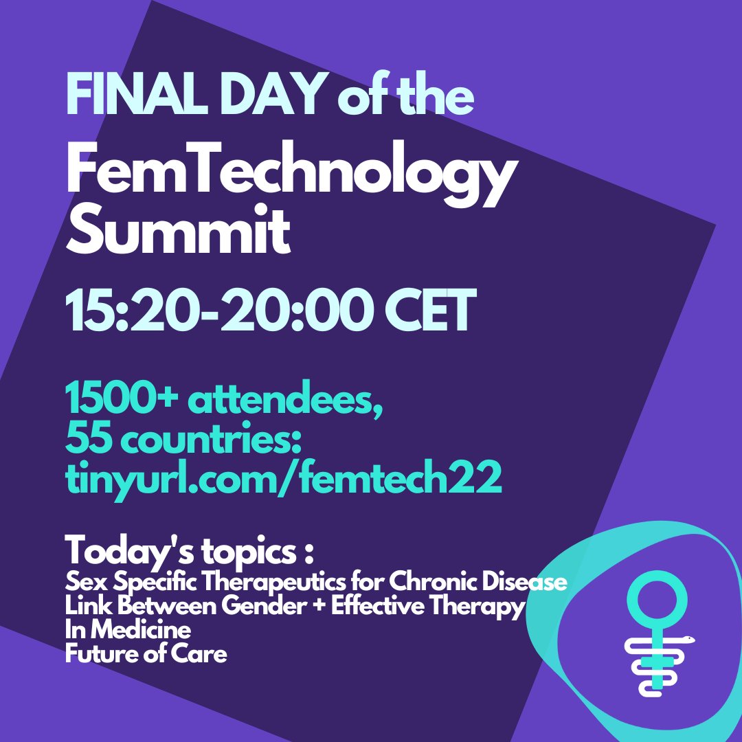 Yesterday I learned about the vaginal microbiome, sex differences in prevalence & manifestation of CVD and mood disorders, and about how so many #WomensHealth breakthroughs in #femtech are advancing #healthcare for EVERYONE. Can't wait to join again today #femtechnologysummit