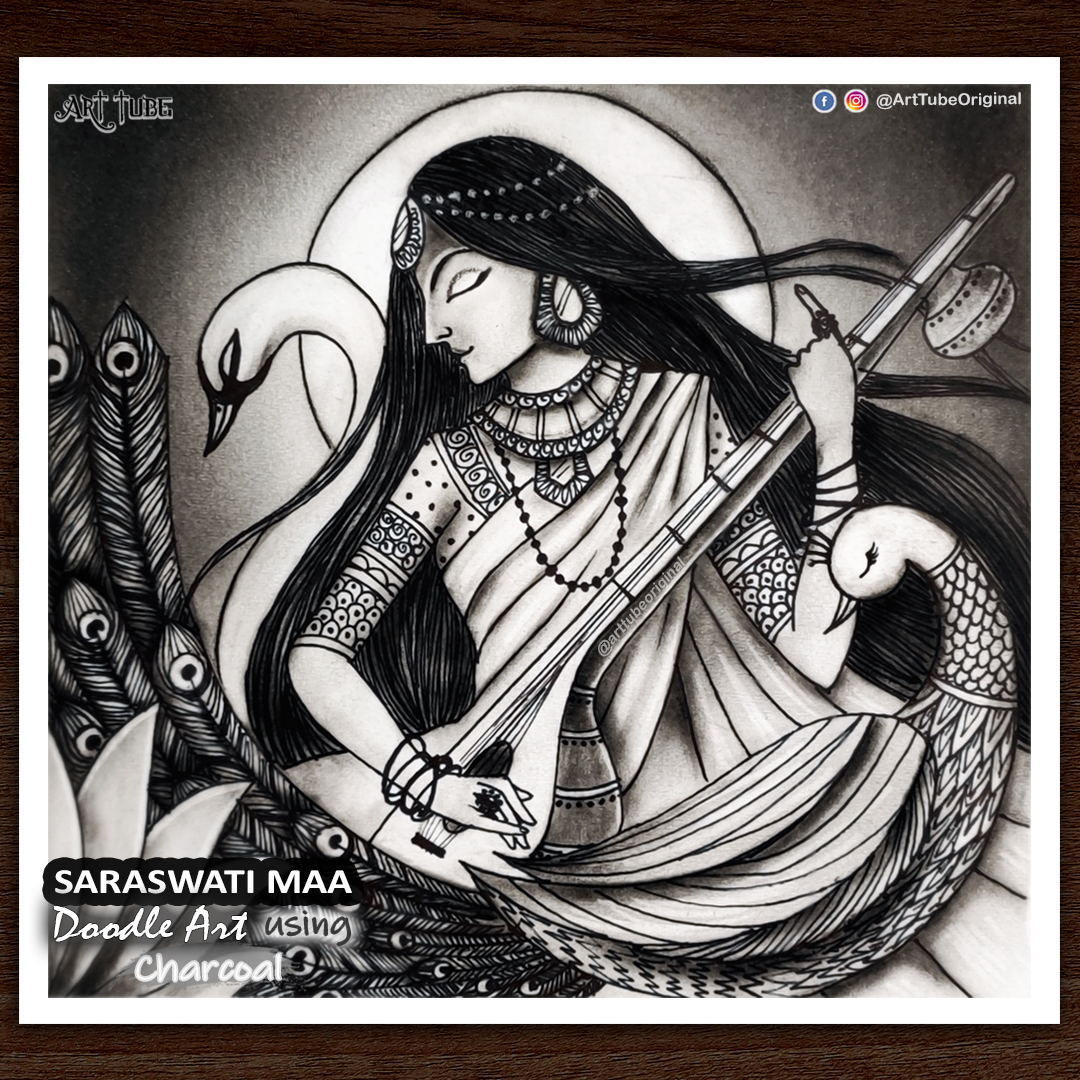 Buy Maa Sarswati Handmade Painting by JHARNA PANDIT. Code:ART_8786_70573 -  Paintings for Sale online in India.