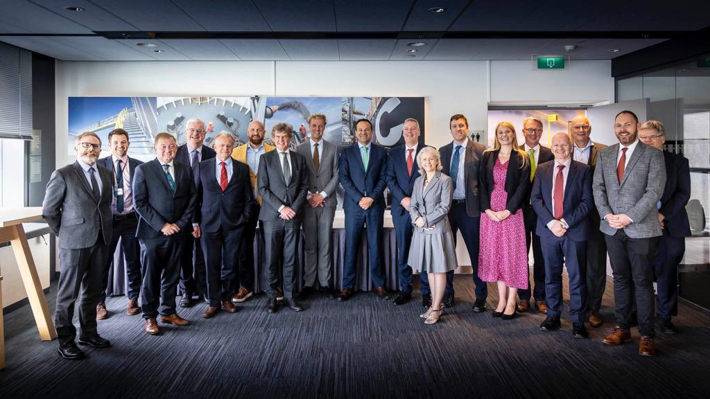 LeoVaradkar's tweet image. Visited Rotterdam port yesterday to learn about plans for #renewableenergy, green hydrogen & carbon capture and storage. These will be the industries of the future. Members of Shannon Economic Taskforce joined me. Lot we can do. #ClimateAction can create #jobs and new businesses