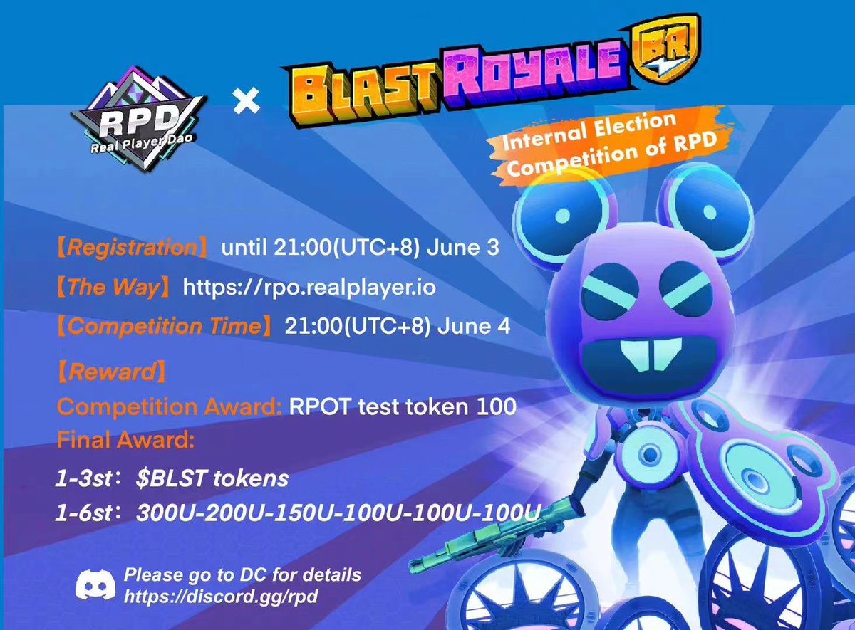 realplayerdao's tweet photo. Are you practising Blast Royale? @blastroyale 

Are you ready for the internal election competition?

Here is the simplest instruction about the game in Chinese?

https://t.co/j3y0gpfWcA https://t.co/0PStKLcuYD