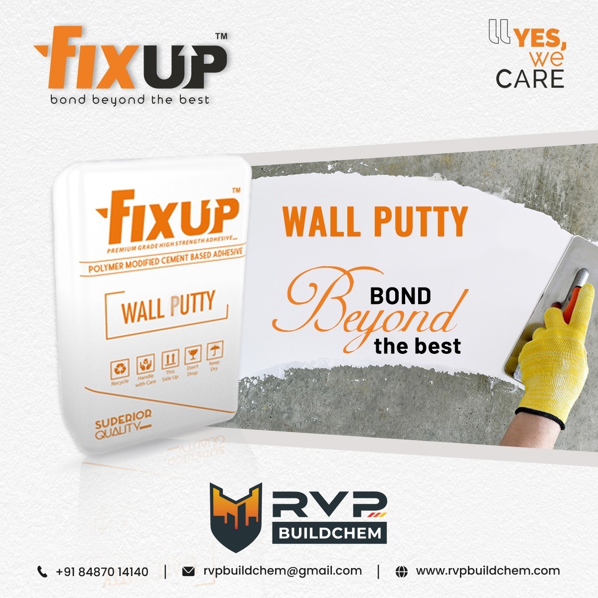fixup_buildchem's tweet photo. Collect premium quality Wall Putty best for supporting a stronger foundation in a building.

For more details:
Mo: +91 8487014140
Web:https://t.co/dhYNp3TlSD
Email:rvpbuildchem@gmail.com

#rvpbuildchem #rvpbuild #wallputty #construction
 #putty #interior #homedecor #architecture https://t.co/Pk280YbfXF
