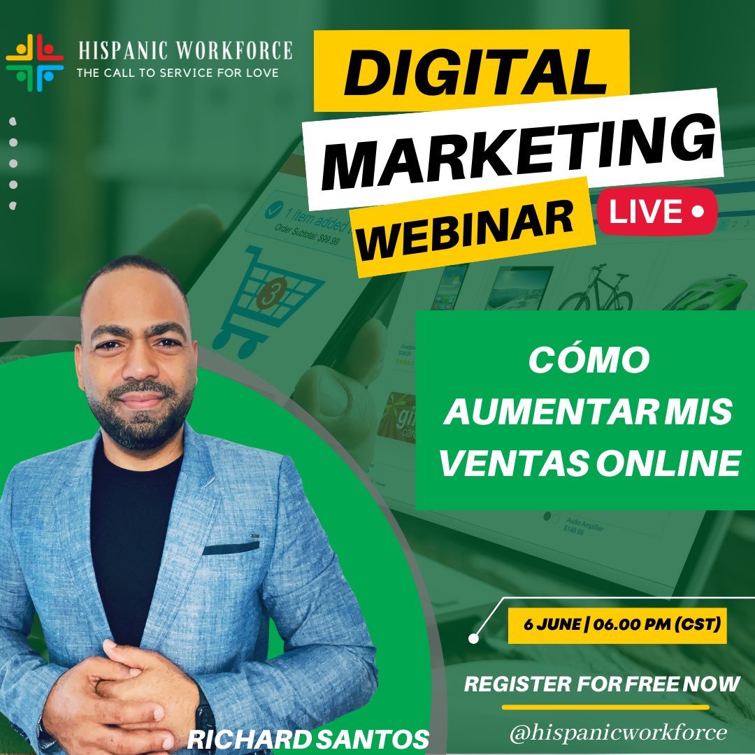 HWFinUSA's tweet photo. ¿Tienes problemas con tus ventas online? Este taller es perfecto para ti 👌🤩 Inscríbete ahora ¡Cupos limitados! https://t.co/PUOKVnhWqZ #FreeWebinar #MarketingDigital #Ecommerce #ventasonline #FreeWebinar #MarketingDigital #Ecommerce #ventasonline @richardelmentor https://t.co/0av0HdnZxK