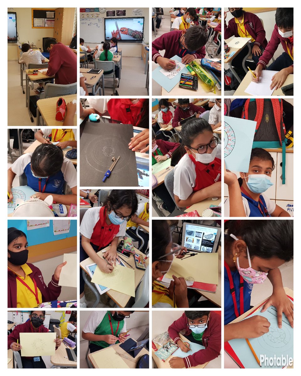Anindit20356369's tweet photo. #MATHATHON #MathWeek2022 Day 3, showcasing math concepts of rotational symmetry through Mandala art.@Fatima_Martin @JayarajVenetia @aby_mercy @gemsnms_alkhail @nmsmiddleschool https://t.co/gjNSO7zLif