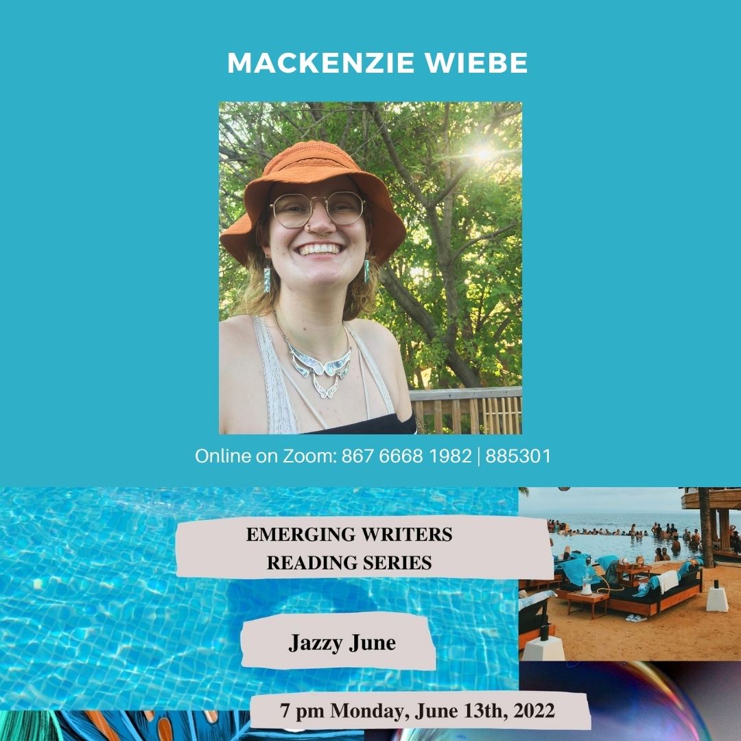 Mackenzie Wiebe is a queer poet, writer, and editor from Edmonton, Alberta as well as an incoming MFA candidate at the University of Guelph.
Join us for an enchanting night on Monday, May 9 at 7 pm ET as Mackenzie reads with us 🤩