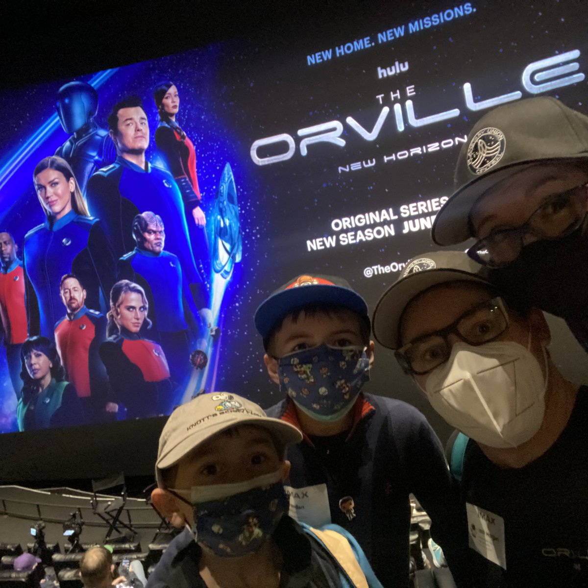 WanderWhimsyFam's tweet photo. Thanks @colliderfrosty and @Collider for inviting us to this @IMAX screening of @TheOrville releasing TOMORROW on @hulu. Thanks to the generosity of @DavidAGoodman @PennyJJerald and @annewinters for your time and Q&amp;A. Look for a recording of that on @Collider soon! https://t.co/NMcjfeVtM0