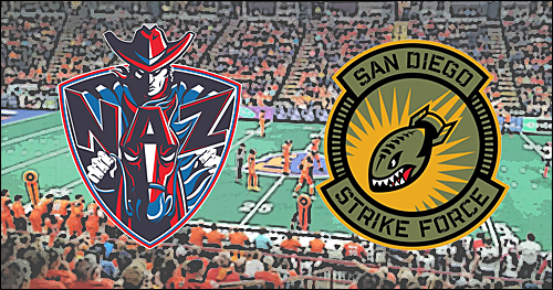 SCtoC's tweet photo. WEEK 13 PREVIEW: @NazWranglers ride into Southern California to take down @sdstrikeforce Saturday night. @IndoorFL #IFL #WranglersNation #StrikeForceStrong
https://t.co/uZ2XMw8Ue3 https://t.co/LVj3bWh5tK