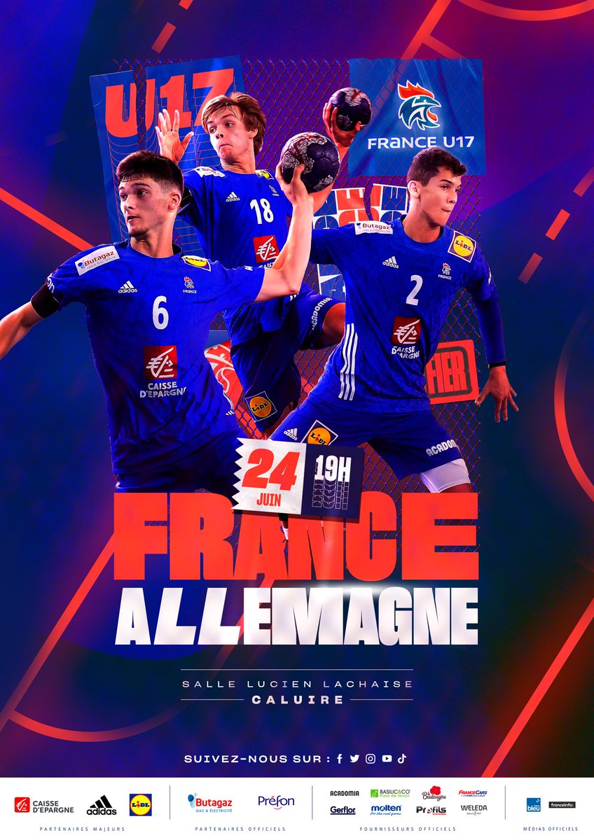 JOLIGuillaume's tweet photo. Début d’un beau mois de juin avec deux semaines en perspectives à vivre avec la sélection nationale U17 🇫🇷
Ça commence lundi à la MDH, Avec deux 🇫🇷/🇸🇰 le WE prochain et on finira la saison du 20 au 26 juin en AURA avec trois 🇫🇷/🇩🇪
#BleuetFier #allbleu @FRAHandball @aurahandball https://t.co/r8RL7nVZa2