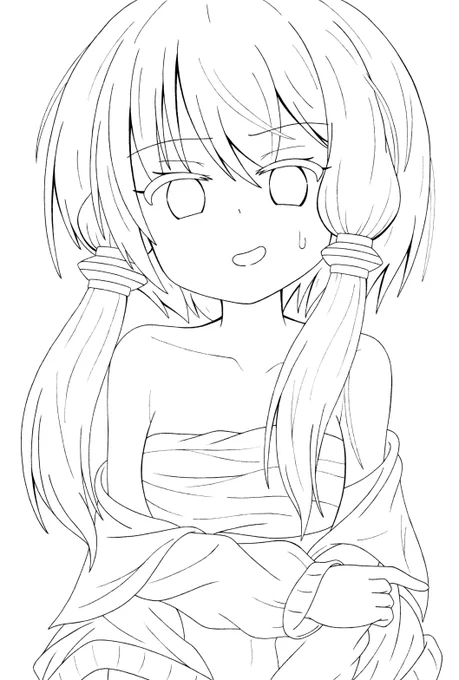 線画ゆかりちゃ
何故か無性にサラシ女子が描きたくなった結果ですw 