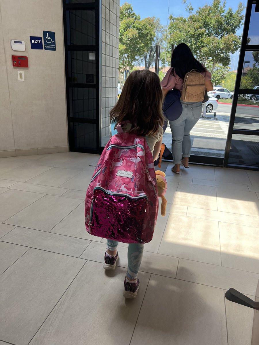 Her walking around with her giant pink backpack is the cutest thing ❤️