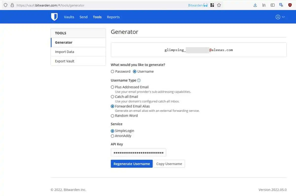 ghacks's tweet photo. Bitwarden's username generator now supports SimpleLogin, AnonAddy, and Firefox Relay email alias services #bitwarden #firefoxrelay #simplelogin
https://t.co/eCoilS3Ou5 https://t.co/BA0RPASuln