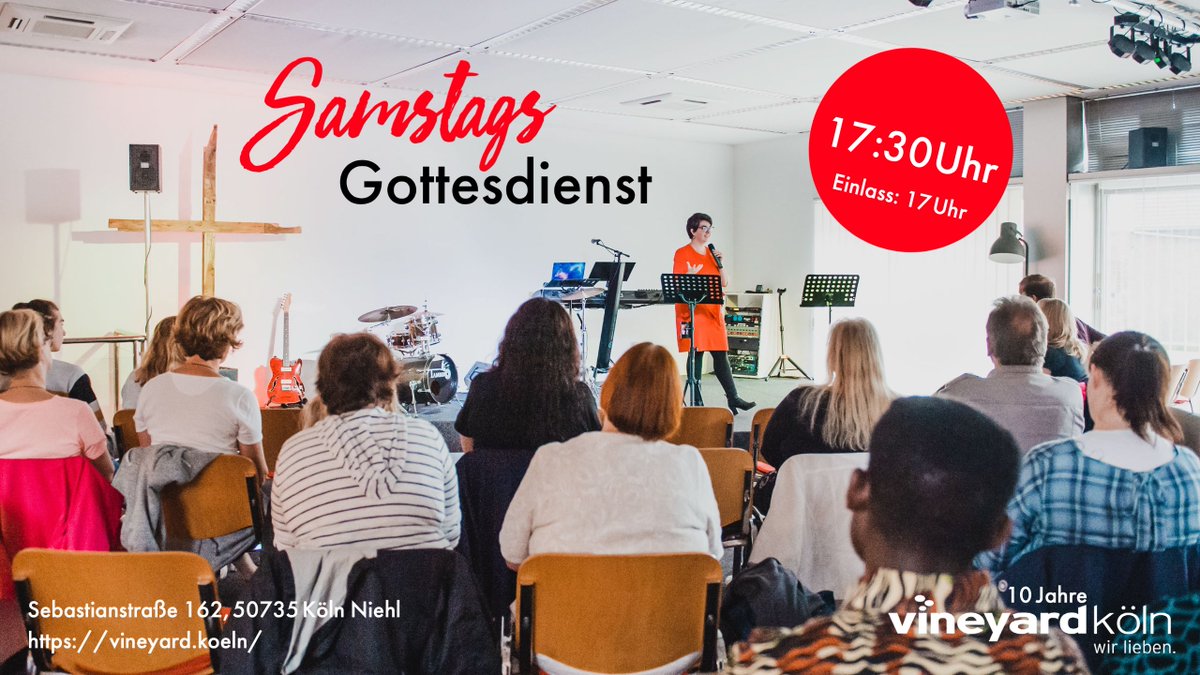 VineyardKoeln's tweet photo. Neue Gottesdienstzeit! Ab sofort SAMSTAGS 17:30 Uhr (Einlass ab 17 Uhr)

Du bist herzlich willkommen! Egal welchen Hintergrund, welche Geschichte du auch hast.

Adresse: Sebastianstr. 162, 50737 Köln (Niehl) 
KVB-Linien 16 und 147 https://t.co/WsA88u8aJd