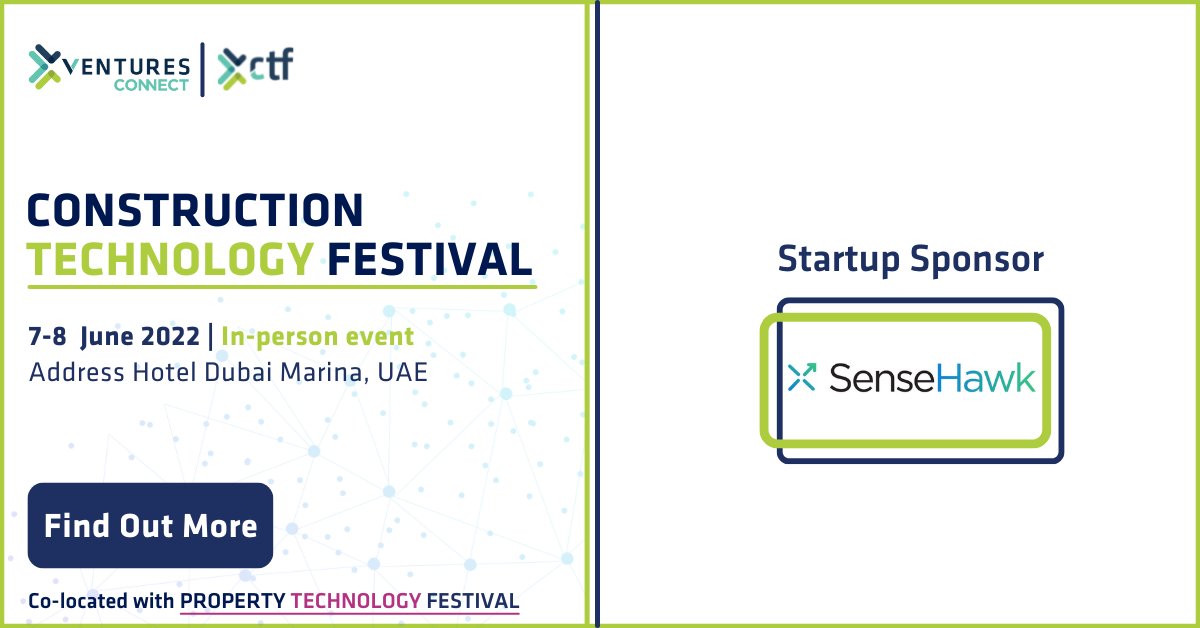 VenturesConnec1's tweet photo. We are excited to welcome on board @SenseHawk as Startup sponsor for the #ConstructionTechnologyFestival held on 7-8 June 2022 at the Address Hotel Dubai Marina, UAE

Visit: https://t.co/HGl9QW2bAj

#ctf  #DigitalTransformation #Sustainability #VirtualConstruction https://t.co/UYplt9UfxD
