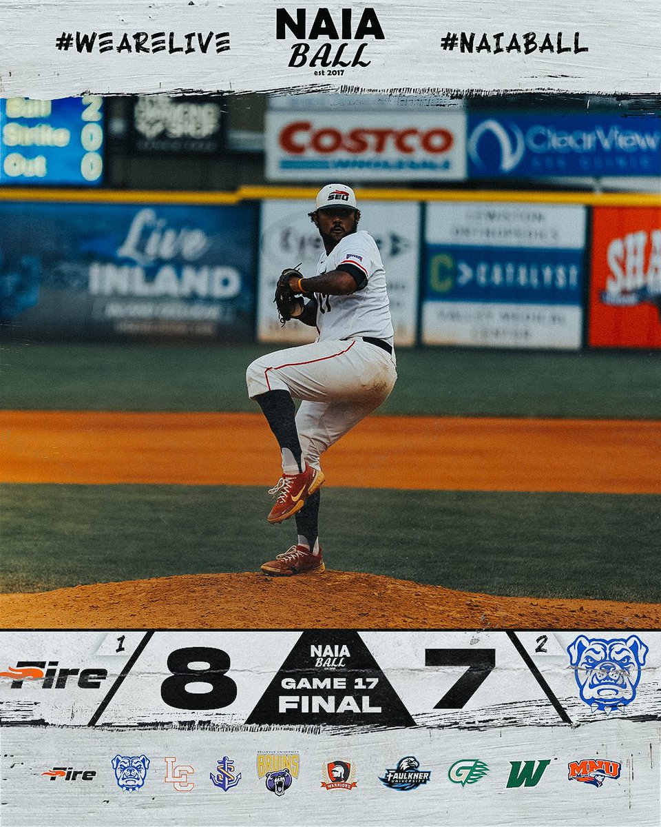 World Series Final

(1) Southeastern (Fla.) eliminates (2) Tennessee Wesleyan 8-7 in 10 innings

Shamir Morales: RBI walk-off single 

Southeastern (4-0) wins their 21st straight. The Fire (58-3) will play for the national championship. LC must defeat SEU on Thursday &amp; Friday