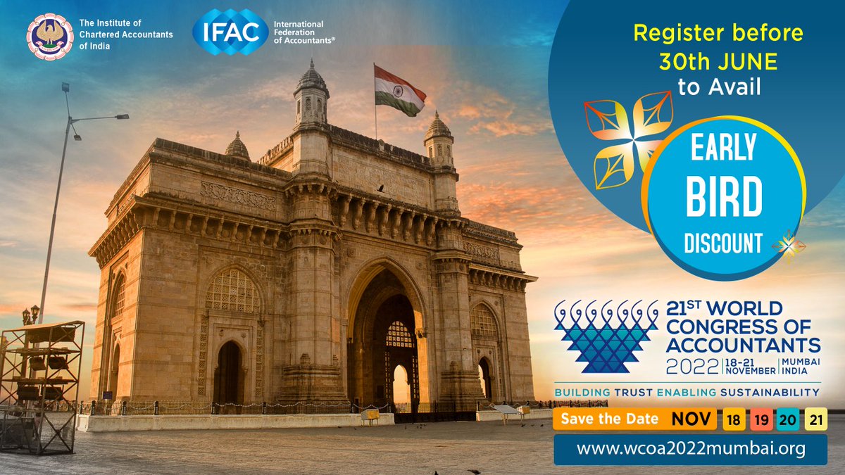 Are you ready to be a part of a truly historic &amp; spectacular event in Accountancy Domain. Register for 21st World Congress of Accountants to be held from 18th to 21st Nov 2022 in Mumbai &amp; witness History being created. Be There!!!
wcoa2022mumbai.org/register
#WCOA2022 #AmritMahotsav