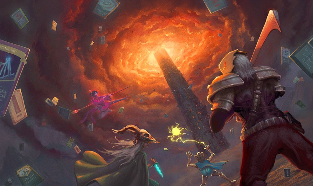 KensLance's tweet photo. Highlight of the weekend at Phoenix Fan Fusion was getting the opportunity to meet @Brucedraws and picking up a signed print of this amazing art from one of my favorite games. 

#SlayTheSpire https://t.co/2SAJY0s9of