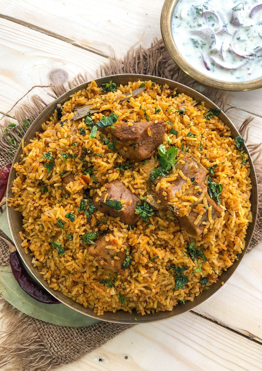 DreamyTechGirl's tweet photo. Laal Maas Biryani! recipe @ https://t.co/lPxgFgw95b https://t.co/eiBOZgozpR