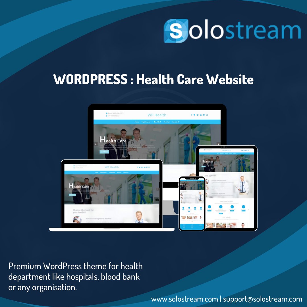 Premium WordPress theme for health department like hospitals, blood bank or any organisation
.
solostream.com/wp_theme/wp-he…
.
#wordpressthemes #wordpresspremiumtheme #freewordpressthemes #premiumwordpressthemes #freepremiumwordpressthemes #wordpresssupport #premiumwordpresssupport