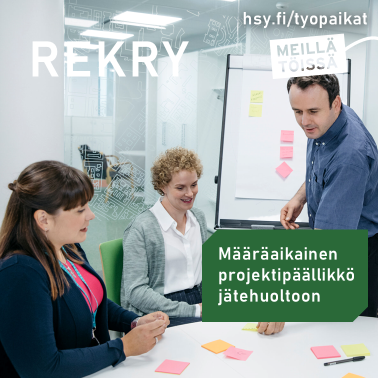 Tule projektipäälliköksi Helsinkiin jätehuollon kehittämistiimiin määräaikaiseen tehtävään ajalle 15.8.2022–17.2.2023. 👋

Tehtäviäsi ovat mm. kehittämisprojektien valmistelu, suunnittelu ja toteuttaminen. Hae viim. 22.6.2022 hsy.rekrytointi.com/paikat/?o=A_A&…

#rekry #rekrytointi #projekti