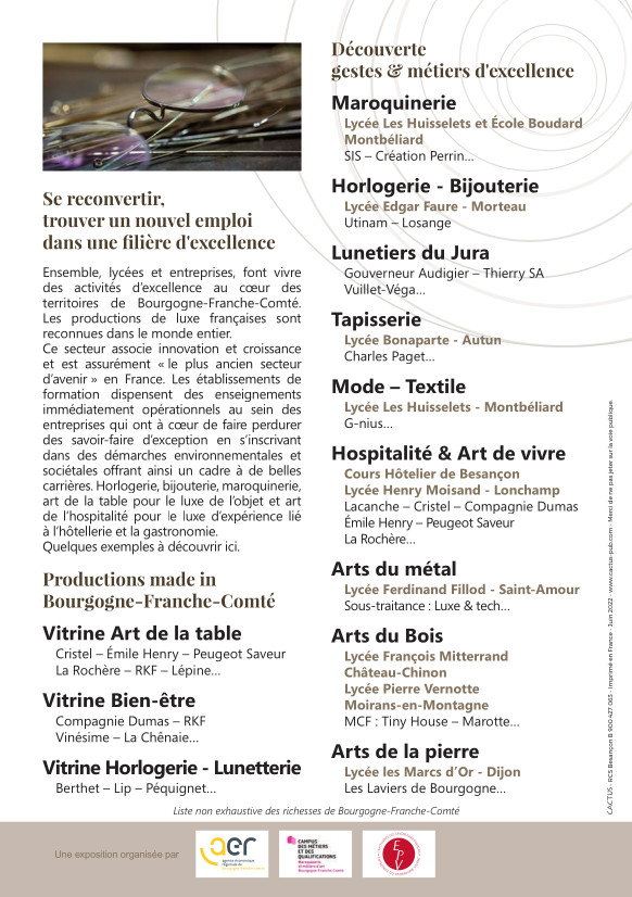 FiletPierre's tweet photo. Evènement de promotion des métiers d'arts, des formations à ces compétences d'exception, des entreprises régionales : "Talents du Luxe" à @salineroayle Arc-et-Senans ce week end. Participation active de @CampusBfc au coeur de sa mission ! @acbesancon @RA_BFC  @bfc_region @AERBFC https://t.co/dMXKDet7JL