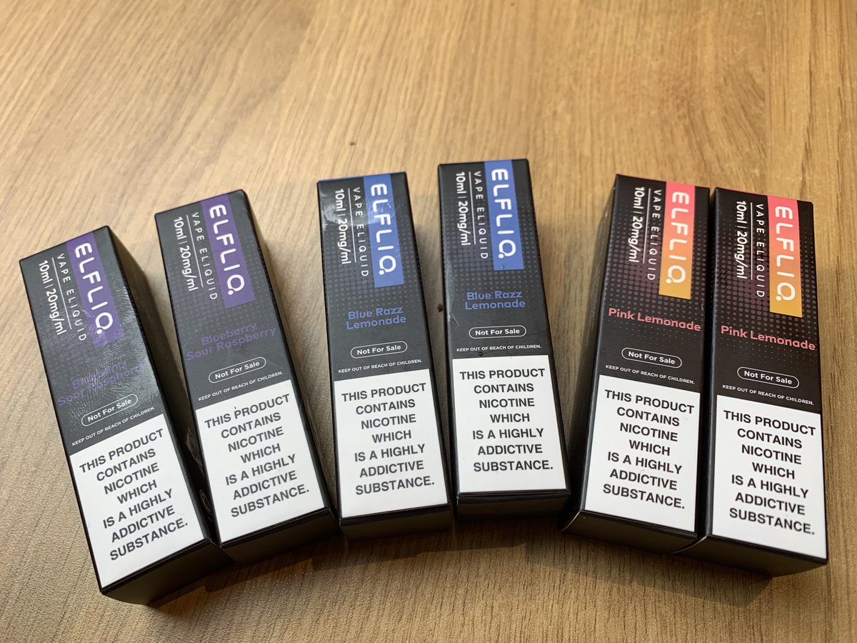 Elfbar have released the new ELFLIQ nic salts at Birmingham NEC Expo. Showing 3 of the 15 released flavours available in either 20mg or 10mg. #elfbar #elfliq #nicsalts #fyi #viral